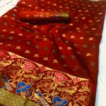 vibrant-red-color-chanderi-cotton-traditional-wear-superb-saree