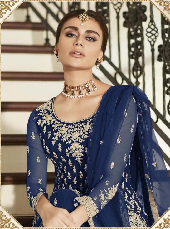divine-blue-color-heavy-net-with-codding-embroidery-work-plazo-suit