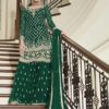 divine-green-color-heavy-net-with-codding-embroidery-work-plazo-suit