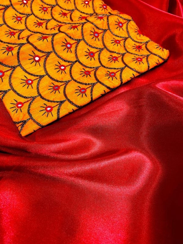 exotic-yellow-red-color-satin-silk-classical-fashion-wear-saree