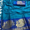 intoxicating-royal-blue-color-pure-cotton-traditional-wedding-wear-saree