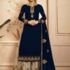 perfect-oxford-blue-color-satin-georgette-and-cording-work-dual-style-salwar-lehenga