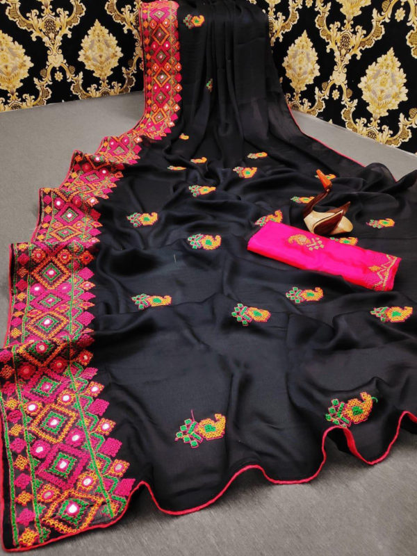 stunning-black-color-moss-chiffon-soft-silk-wedding-party-wear-saree