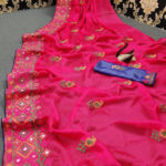 stunning-pink-color-moss-chiffon-soft-silk-wedding-party-wear-saree
