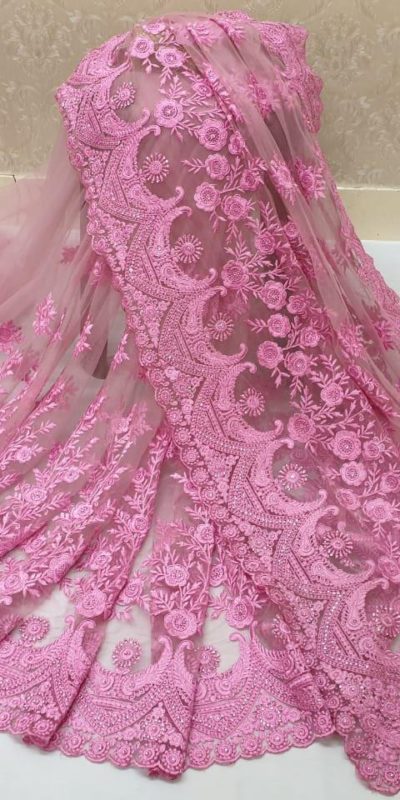 exotic-pink-color-heavy-mono-net-with-beautiful-stone-work-saree