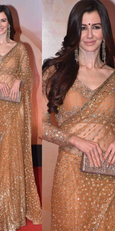 giorgia-andriani-at-dabangg-3-screening-in-gold-color-brand-new-fancy-saree