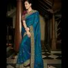 kajal-angelic-look-in-blue-color-traditional-saree
