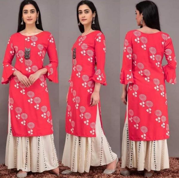pink-color-heavy-rayon-floral-kurta-for-women