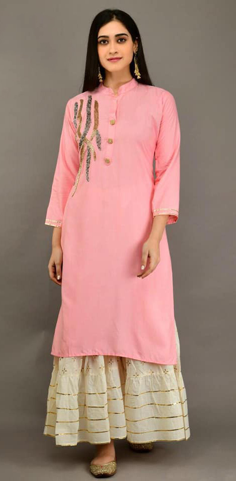 pink-color-heavy-rayon-with-khatli-work-kurti-with-plazzo