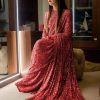 sabyasachi-red-color-fancy-thread-sequence-work-party-wear-saree