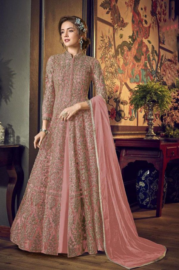 vipul-pink-color-womens-wear-heavy-sequence-anarkali-suit