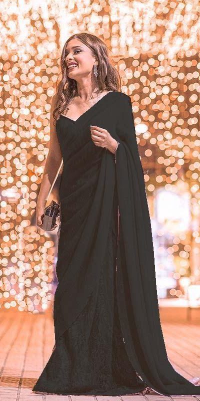 womens-party-wear-black-color-georgette-and-sequence-work-saree