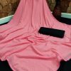 Adorable Pink Color Georgette Due Dot Work Party Wear Saree