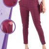 Daily Casual Wear Imported Lycra Fabric Stretchable Chex Bottoms Wine