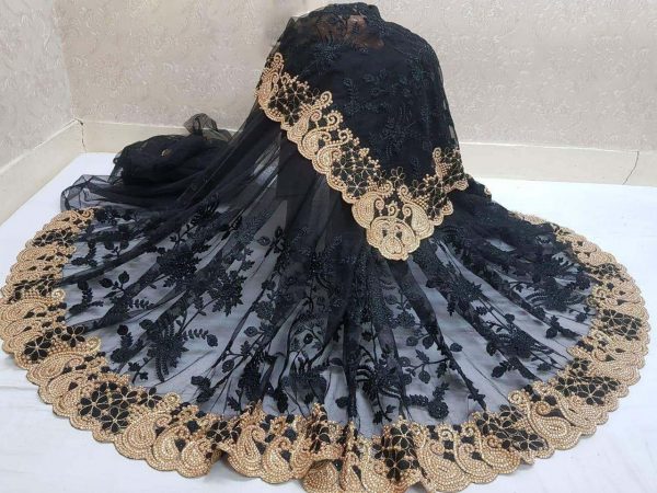 black-color-heavy-mono-net-and-embroidery-stone-work-saree