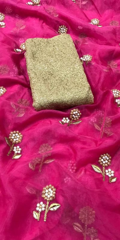 butterfly-net-pink-multi-embroidery-silver-zari-pearl-work-saree