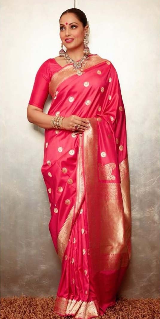 gorgeous-womens-traditional-wear-pink-color-banarasi-silk-saree