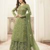 grand-look-with-green-color-heavy-jacquard-silk-georgette-plazo-suit