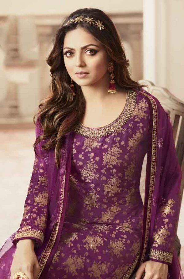 grand-look-with-pink-color-heavy-jacquard-silk-georgette-plazo-suit