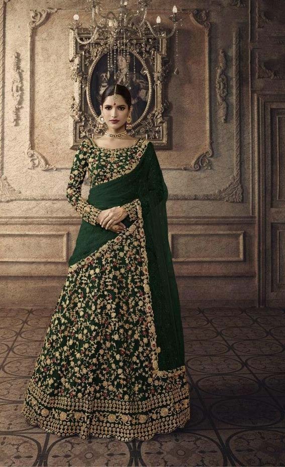 maisha-womens-green-color-net-with-embroidered-lehenga-choli-for-womens