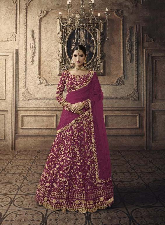 maisha-womens-wine-color-net-with-embroidered-lehenga-choli-for-womens