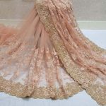 peach-color-heavy-mono-net-and-embroidery-stone-work-saree