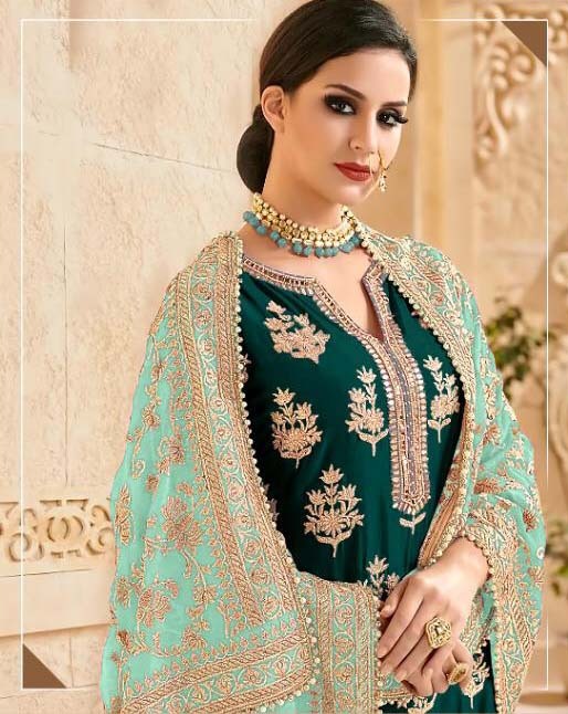 shree-fab-green-color-georgette-embroidery-work-sharara-suit