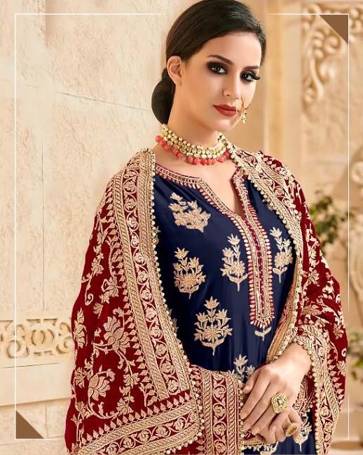 shree-fab-navy-blue-color-georgette-embroidery-work-sharara-suit