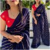 stylish-bluered-color-georgette-with-embroidery-sequence-work-saree