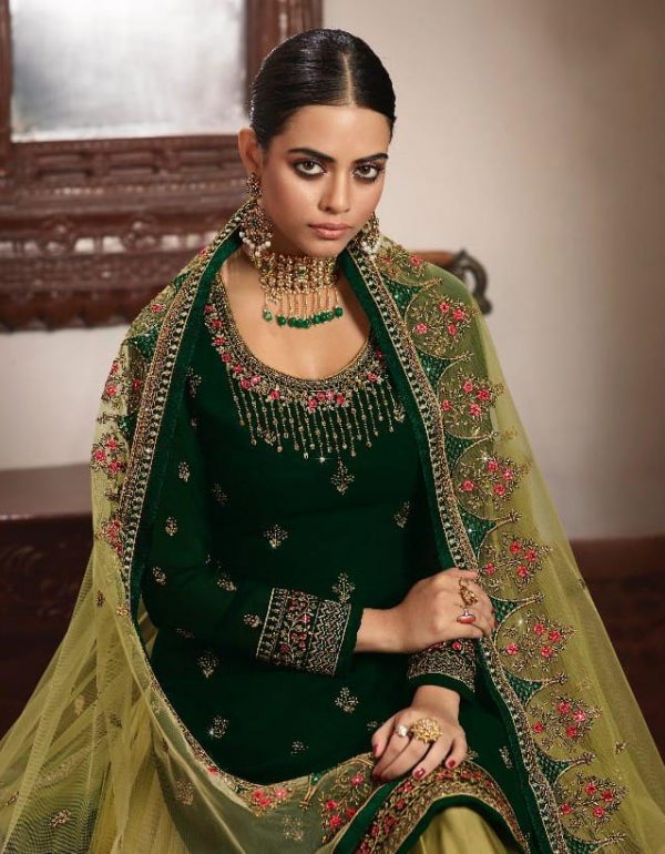 gorgeous-green-color-heavy-georgette-with-multi-work-sharara-suit