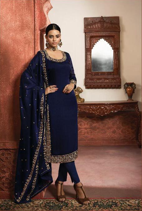 graceful-navy-blue-color-rangoli-silk-festive-wear-sharara-suit