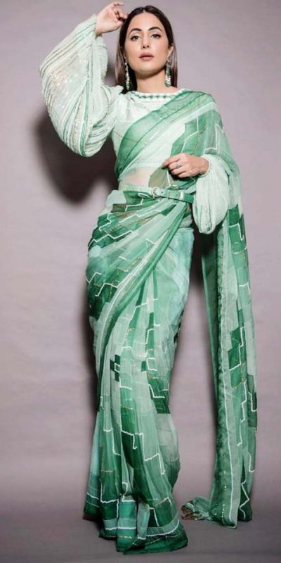 beautiful-hina-khan-in-light-green-color-digital-printed-saree