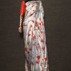 elegant-silver-color-satin-with-beautiful-rose-floral-print-saree