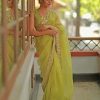 immersive-olive-green-color-organza-with-mirror-work-party-wear-saree