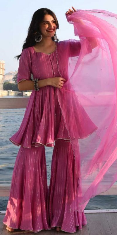 luscious-pink-color-georgette-with-sequence-work-sharara-suit