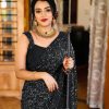 party-wear-black-color-georgette-sequence-work-saree-for-womens