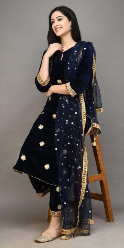 stylish-navy-blue-color-viscose-velvet-with-embroidered-plazzo-suit