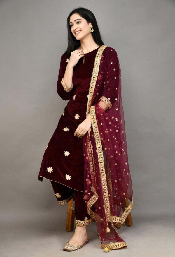 stylish-red-color-viscose-velvet-with-embroidered-plazzo-suit