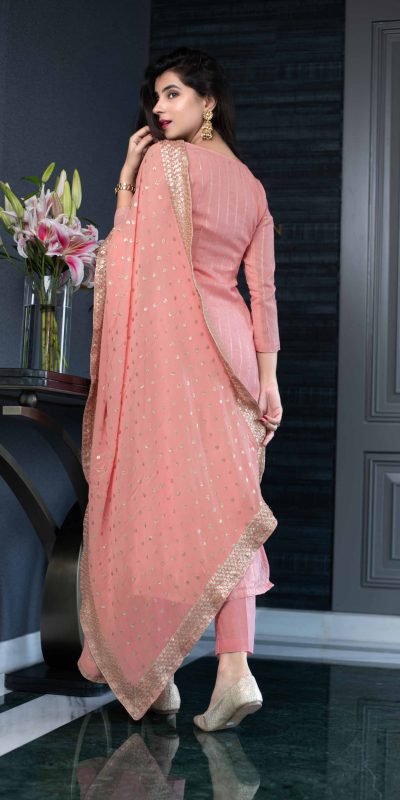 Aglowing Orange Color Heavy Georgette With Sequence Work Salwar Suit