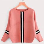 stylish-peach-color-solid-style-middle-stripped-t-shirt
