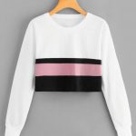trendy-white-pink-color-rib-cotton-with-stripped-crop-top-sweatshirt