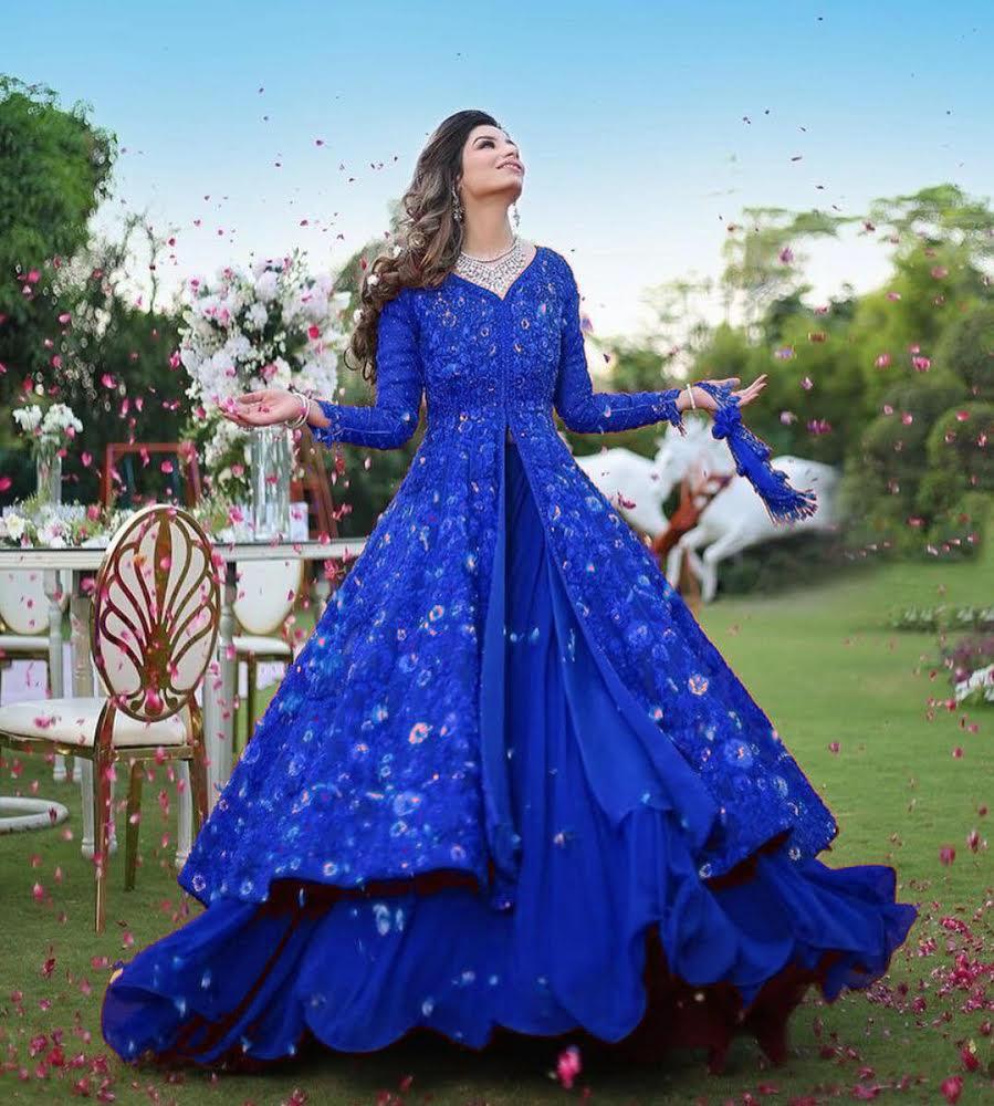 Harmonious Blue Color Georgette With ...