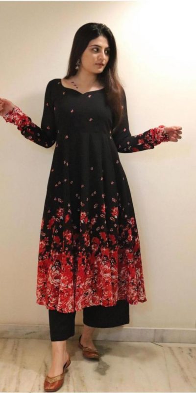 marvelous-black-color-georgette-with-printed-party-wear-gown