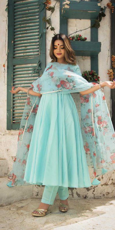 heavenly-sea-blue-color-pc-cotton-designer-gown
