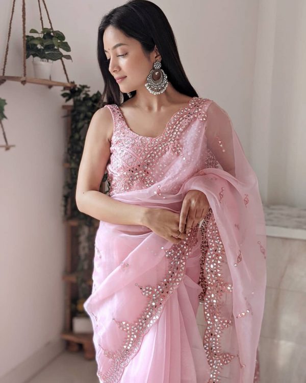 dazzling-baby-pink-color-original-organza-with-real-mirror-designer-saree