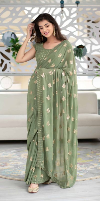 dazzling-sequence-work-olive-green-color-trendy-saree