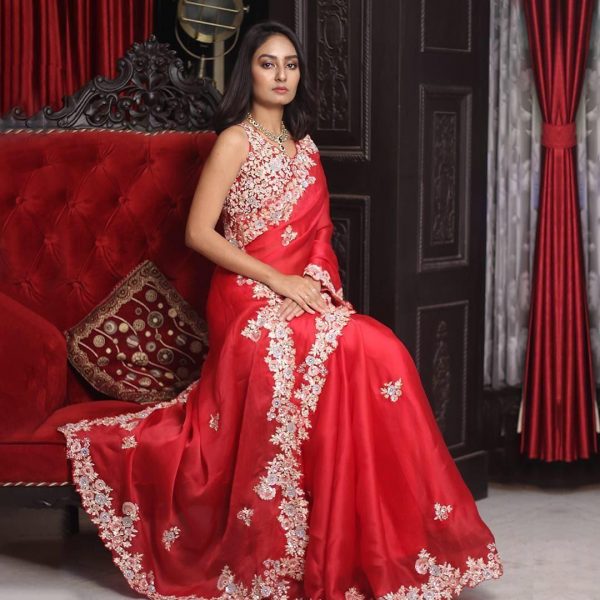 enchanting-red-color-georgette-with-embroidery-work-saree