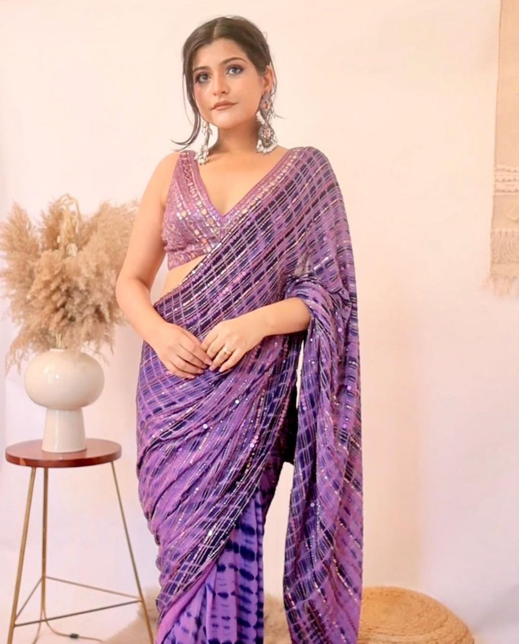 Purple Saree Blouse - Buy Purple Saree Blouse online in India