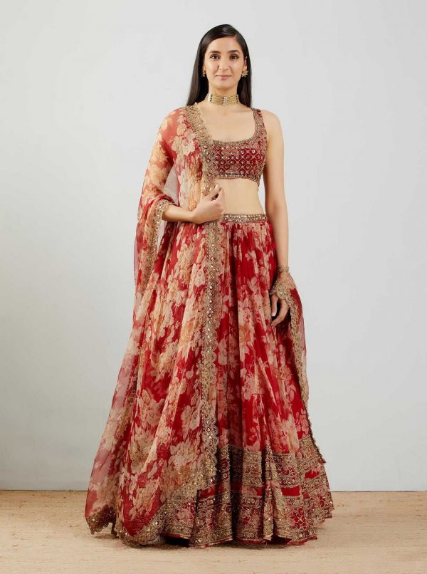 stunning-womens-wear-red-color-embroidery-with-printed-lehenga-choli