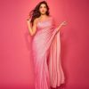 angelic-nora-fatehi-sequence-work-pink-color-party-wear-saree